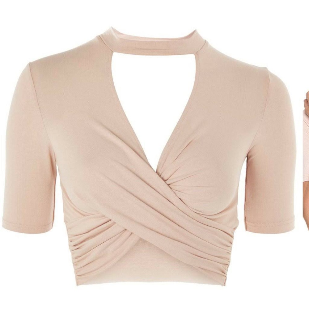TOPSHOP CHOKER TWIST CROP TOP